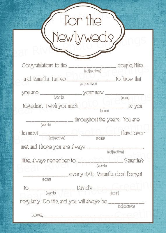 Printable Wedding Mad Libs Template Printable Templates Free